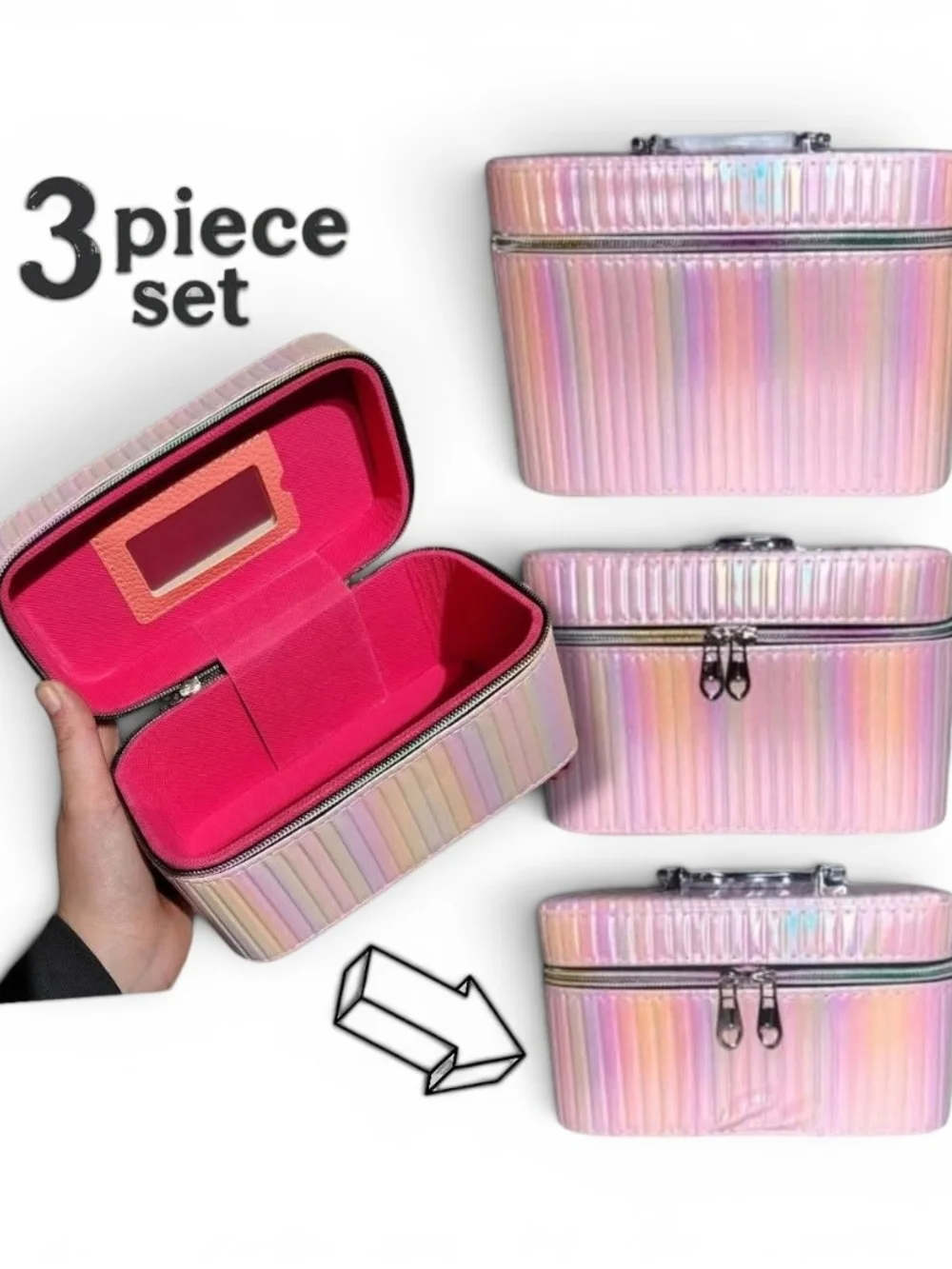 3 Peice Makeup Case Set
